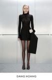  Váy đen tay dài đính hoa trắng DANG HOANG 