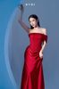 Cho thuê váy đỏ cúp ngực che bắp tay BY DI đi sự kiện quý phái