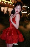  Váy đỏ ngắn2 dây bản to MAEL FEMME 