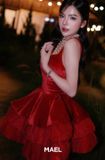  Váy đỏ ngắn2 dây bản to MAEL FEMME 