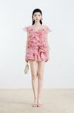  Váy hồng ngắn đính bông xoè GLAMDOLL 