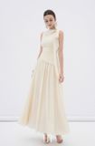  Váy kem dài nơ cột cổ DENIO 
