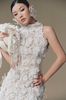 Váy ngắn đính hoa 3d cổ cao KEIRA TONG đi du lịch trang trong