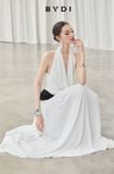  Váy trắng cổ xẻ sâu sát nách BY DI 