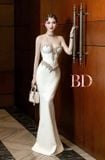  Váy trắng dài cúp ngực đá BANDAGE DRESS 