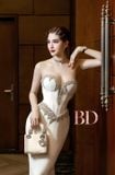  Váy trắng dài cúp ngực đá BANDAGE DRESS 