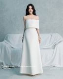  Váy trắng dài cúp ngực LANE JT 