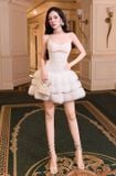  Váy trắng ngắn 2 dây tà phồng GLAMDOLL 
