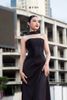 Cho thuê váy đen dài choàng cổ BYDI đi sự kiện cao cấp