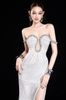 Cho thuê váy trắng dài cúp ngực đính đá xẻ đùi BANDAGE DRESS đi sự kiện quyến rũ