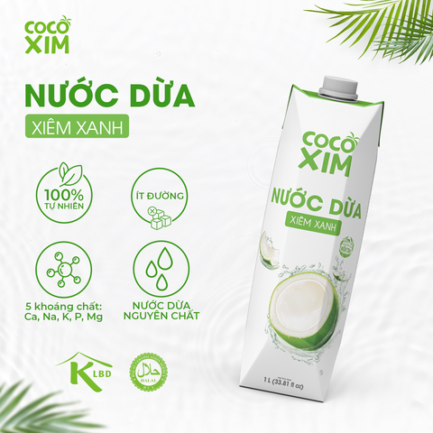  Combo 6 Hộp Nước dừa đóng hộp Cocoxim Xanh 1000ml/Hộp 
