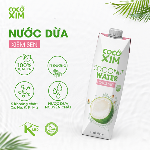  Combo 2 Hộp Nước dừa đóng hộp Cocoxim Sen 1000ml/Hộp 