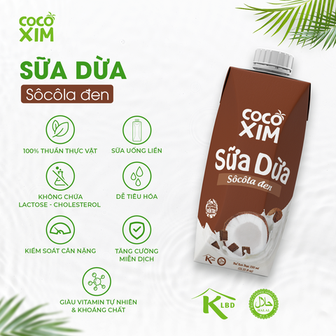  THÙNG 12 Hộp Sữa dừa đóng hộp Cocoxim Chocolate dung tích 330ml/Hộp 