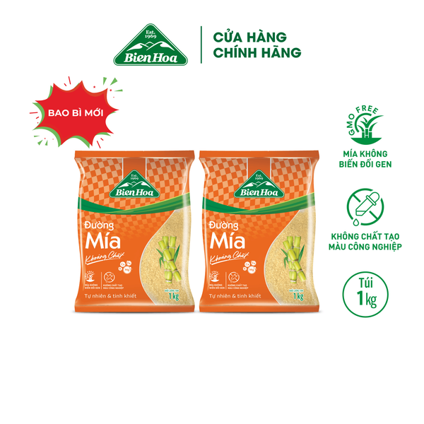  Combo 2 Đường mía khoáng chất Biên Hòa 1kg/túi 