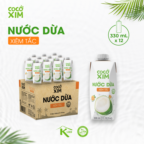  Thùng 12 Hộp Nước dừa đóng hộp Cocoxim Tắc 330ml/Hộp 