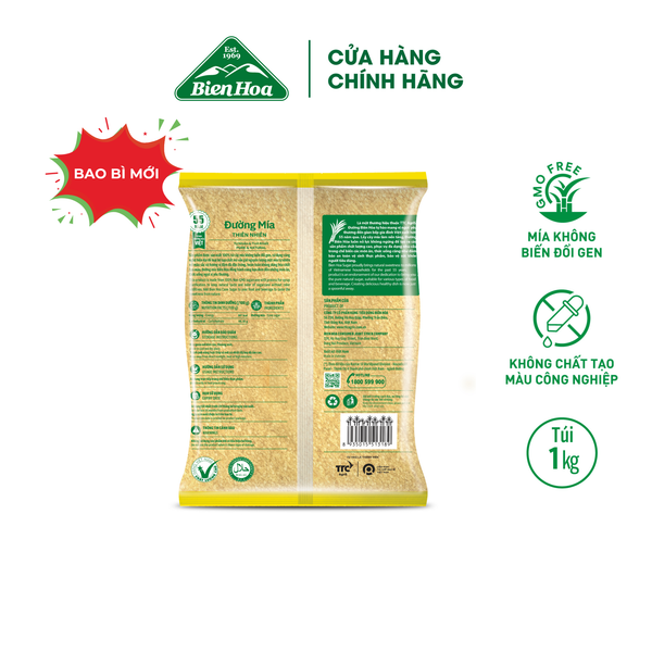  Combo 2 Đường mía thiên nhiên Biên Hòa 1kg/túi 