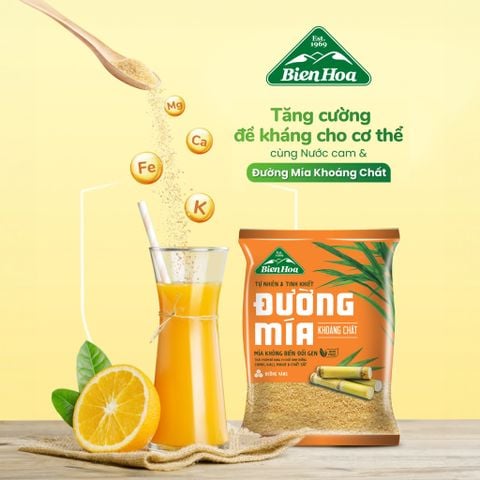  Combo 2 Đường mía khoáng chất Biên Hòa 1kg/túi 
