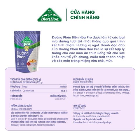  Combo 2 Đường Phèn Biên Hòa Pro 500 Gram/túi 