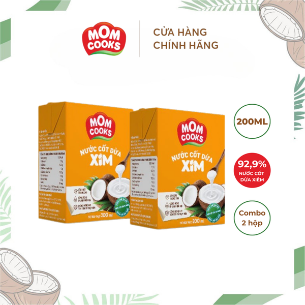  Combo 2 Hộp Nước Cốt Dừa Mom Cooks 200ml/Hộp 