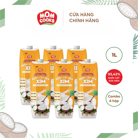  Combo 6 Hộp Nước Cốt Dừa XIM Chef's Choice - Mom Cooks 1000ml/hộp 