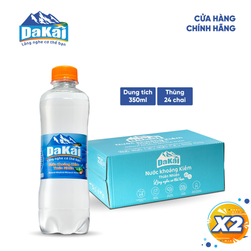  Combo 2 Thùng 24 chai Nước Khoáng kiềm thiên nhiên DaKai 350ml/chai 