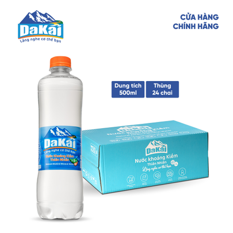  Thùng 24 chai Nước Khoáng kiềm thiên nhiên DaKai 500ml/chai 