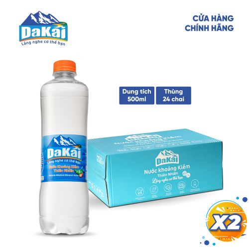  Combo 2 Thùng 24 chai Nước Khoáng kiềm thiên nhiên DaKai 500ml/chai 