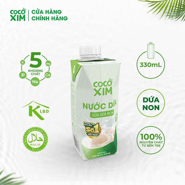  Thùng 24 Hộp Nước dừa đóng hộp Cocoxim dừa dứa non 330ml/Hộp 