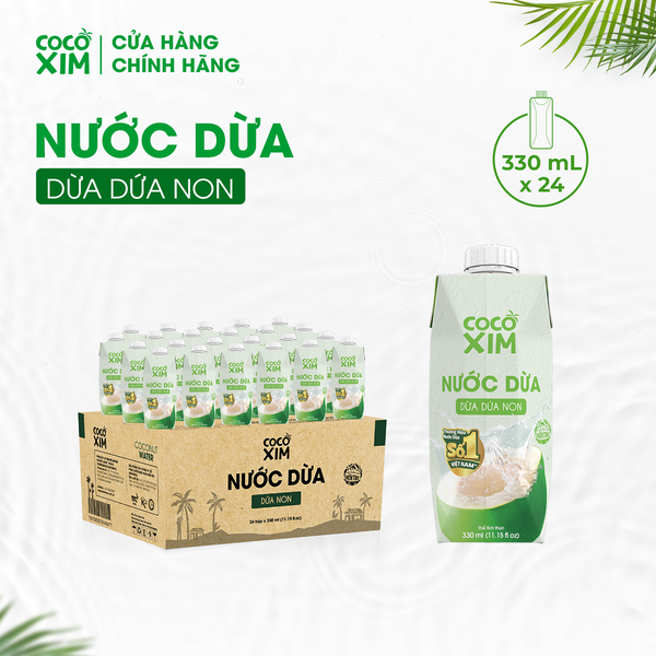  Thùng 24 Hộp Nước dừa đóng hộp Cocoxim dừa dứa non 330ml/Hộp 