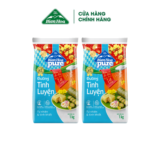  [Bao Bì Tết] Combo 2 Đường túi Pure Biên Hòa 1kg/túi 