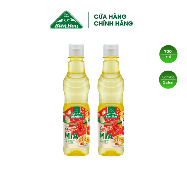 [BAO BÌ TẾT] Combo 2 Chai Syrup Mía Biên Hòa 700ml/Chai 