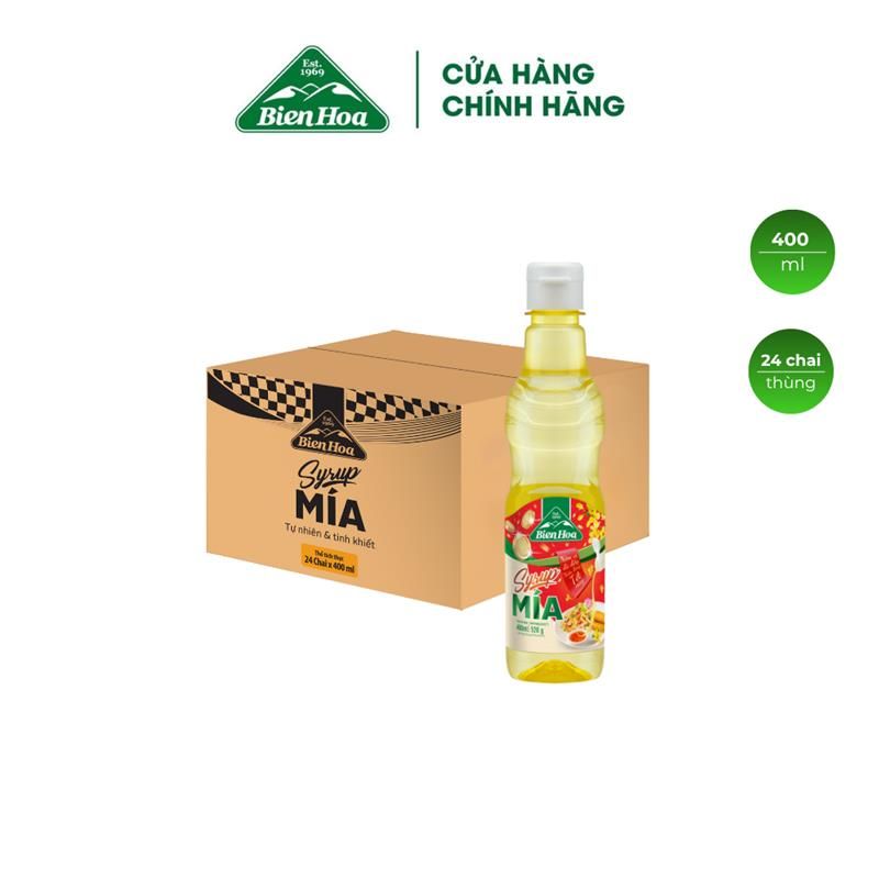  [BAO BÌ TRUNG TẾT] Thùng 24 Chai Syrup Mía Biên Hòa 400ml/Chai 