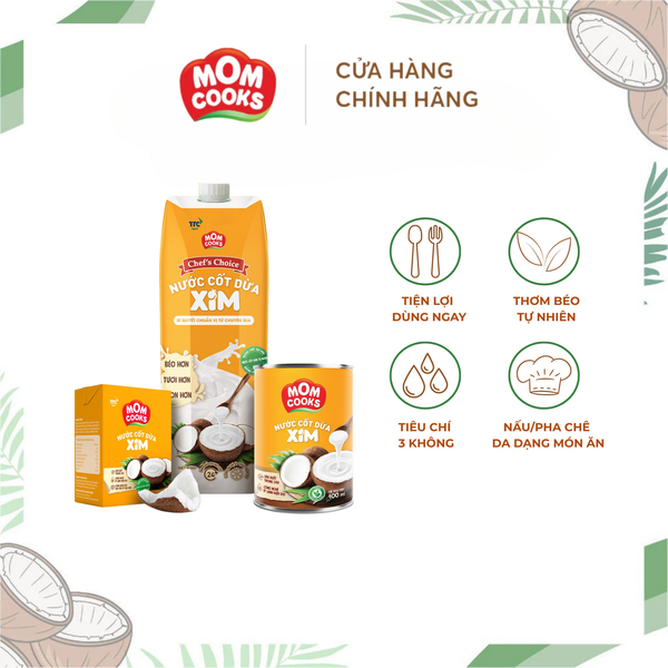  Combo 6 lon Nước Cốt Dừa Mom Cooks 400ml/lon 