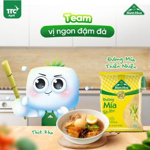  Combo 5 Đường mía thiên nhiên Biên Hòa 1kg/túi 