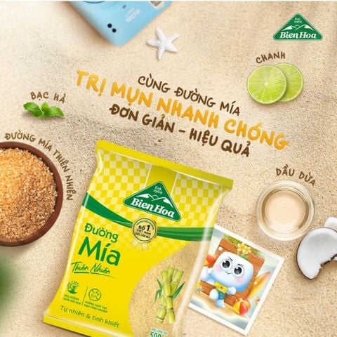  Combo 5 Đường mía thiên nhiên Biên Hòa 1kg/túi 