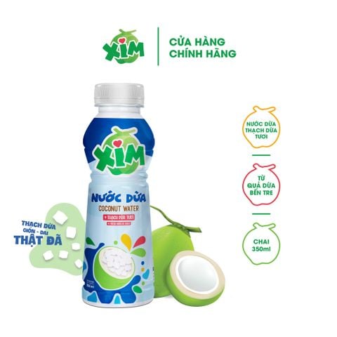  Thùng 24 chai nước dừa Xim Thạch Dừa Tươi 350 ml/chai 