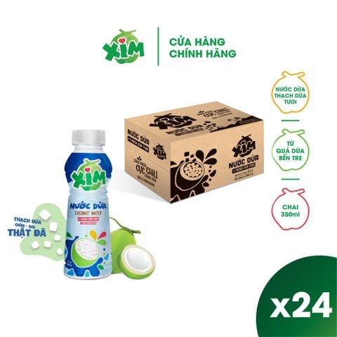  Thùng 24 chai nước dừa Xim Thạch Dừa Tươi 350 ml/chai 