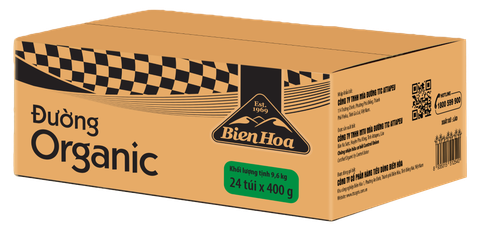  Thùng 24 túi Đường Organic Biên Hòa túi 400g/túi 