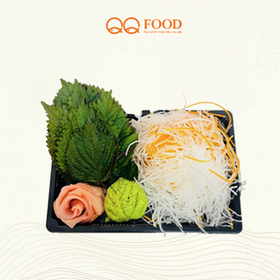  Set rau tía tô + củ cải bào 