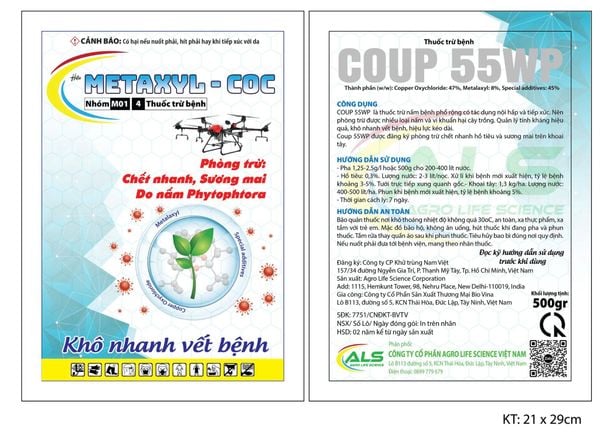 Thuốc Trừ Bệnh COUP 55WP - 500 gram