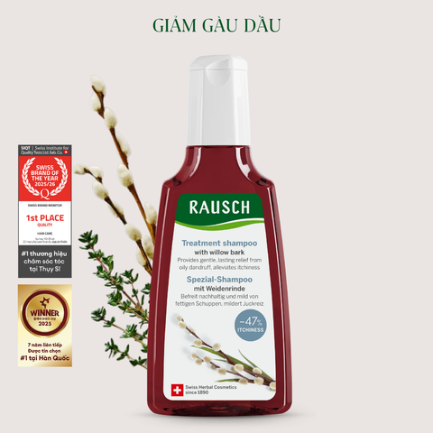 Dầu gội hỗ trợ giảm gàu dầu, ngứa Rausch Willow Bark 200ml
