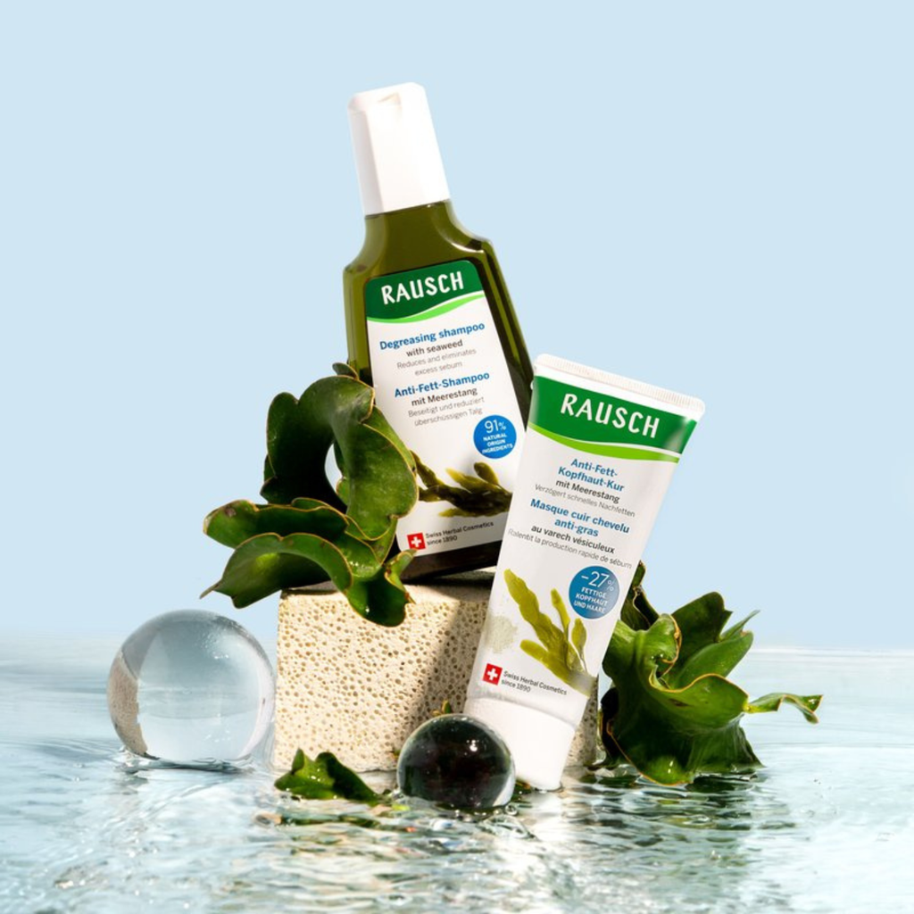 Ủ tóc kiểm soát dầu, giảm bết Rausch Seaweed Tảo Biển, thảo dược Thụy Sĩ 100ml
