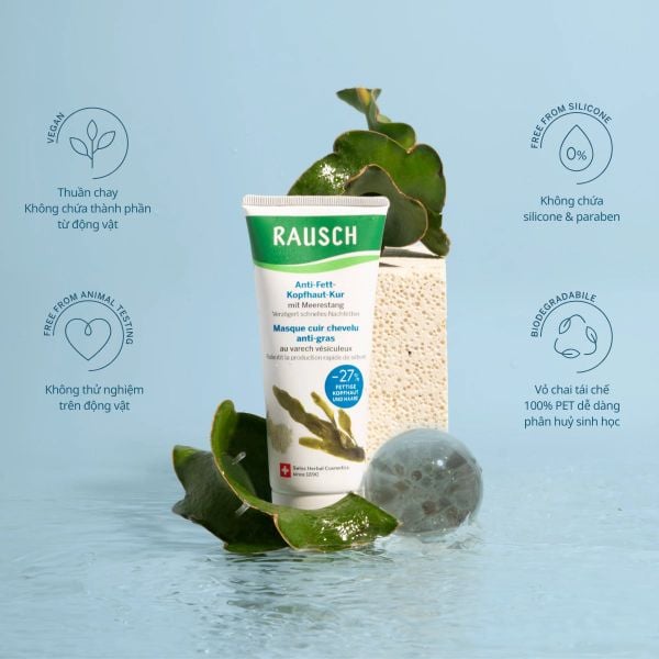 Bộ sản phẩm hỗ trợ kiểm soát dầu, giảm bết Rausch Seaweed & Willow Bark