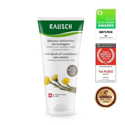 Dầu xả hỗ trợ giảm gàu ngứa, dịu da đầu Rausch Coltsfoot Cúc Khoản Đông Hoa, thảo dược Thụy Sĩ 150ml