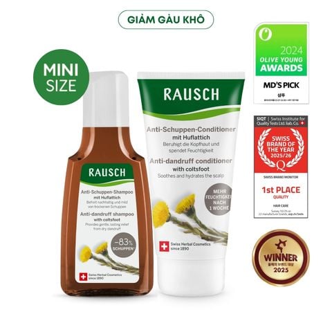 [GIFT] Combo trải nghiệm dầu gội và dầu xả hỗ trợ sạch gàu khô, giảm ngứa Rausch Coltsfoot Cúc Khoản Đông Hoa (40ml & 30ml)