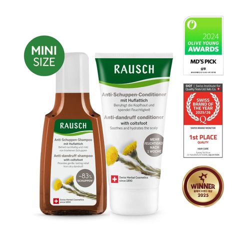 Combo trải nghiệm dầu gội và dầu xả hỗ trợ sạch gàu khô, giảm ngứa Rausch Coltsfoot Cúc Khoản Đông Hoa (40ml & 30ml)