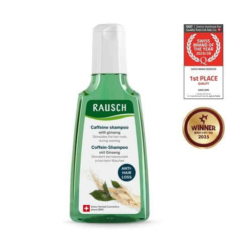 Dầu gội hỗ trợ tăng mật độ tóc con, giảm rụng Rausch Ginseng Nhân Sâm 200ml