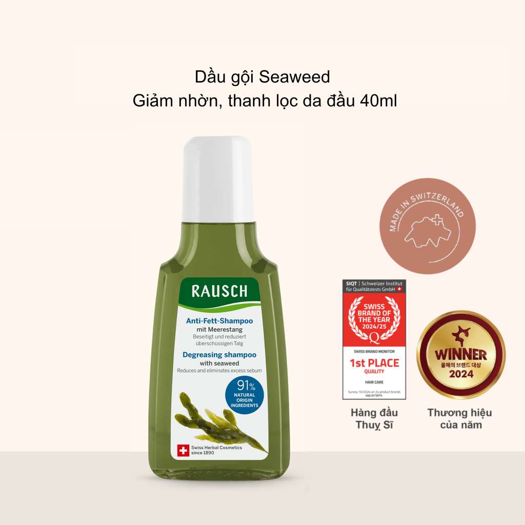 Dầu gội kiềm dầu & giảm nhờn Rausch Seaweed 40ml