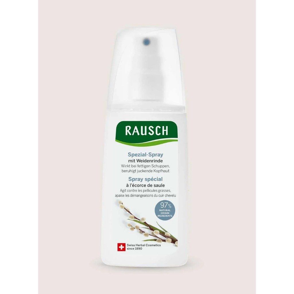 Xịt dưỡng giảm gàu nhờn & mẫn ngứa Rausch Treatment Spray Conditioner with Willow Bark 100ml