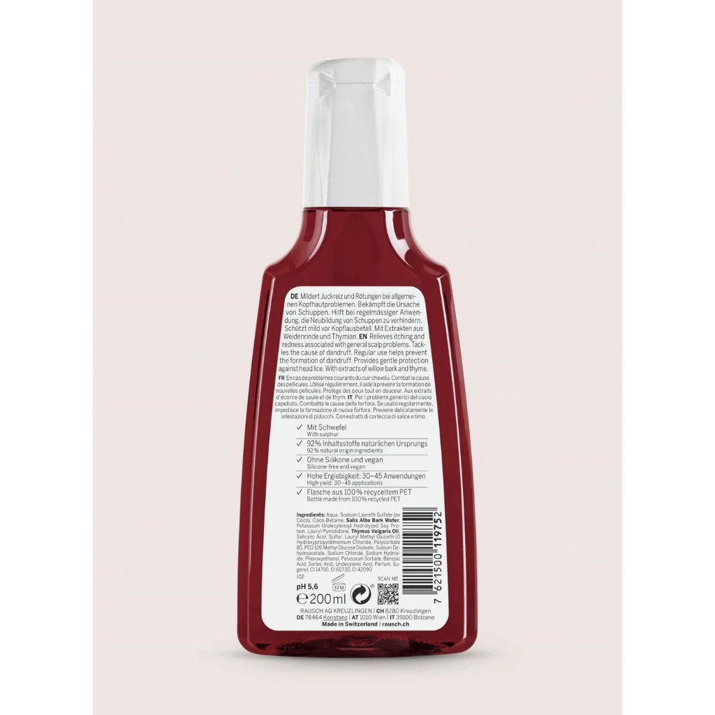 Dầu gội kiềm dầu & giảm gàu cho da đầu nhờn Rausch Treatment Shampoo with Willow Bark 40ml